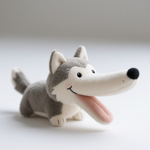 Peluche lupo a bocca larga giocattoli divertenti per bambini nuovo Design lupo foresta animale imbottitura cotone PP - Product Image 4