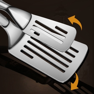 Doppelseitige Steak klemmen aus Edelstahl & Koch zange Flipping Spatel Food Clip Utensil Set für Buffet BBQ & <span class=keywords><strong>Burger</strong></span> - Product Image 3