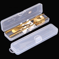 Boîte de rangement portable pour couverts d'extérieur SUNSHING OEM ODM, étui transparent en plastique pour cuillères, fourchettes et baguettes