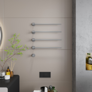 Porte-serviettes chauffant électrique en acier inoxydable 304, nouveau Design, pour salle de bain, Rail chauffant, chauffe-serviettes noir - Product Image 3
