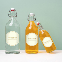 Bouteille de fermentation en verre à bouchon rabattable de 1 litre pour la fabrication artisanale de soda, bière, kombucha et jus – Vente en gros