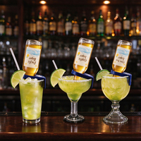 Accessoires de bar, clip à bière en plastique de qualité alimentaire bleu, clip à margarita pour verre à margarita avec logo personnalisé