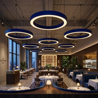 Suspension LED annulaire sur mesure 400-1200mm CCT 3000K-6000K de qualité commerciale pour hall d'hôtel et projets de bureaux