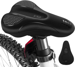 Coussin <span class=keywords><strong>de</strong></span> <span class=keywords><strong>selle</strong></span> <span class=keywords><strong>de</strong></span> vélo confortable <span class=keywords><strong>pour</strong></span> homme et <span class=keywords><strong>femme</strong></span>, rembourrage <span class=keywords><strong>en</strong></span> <span class=keywords><strong>gel</strong></span>, housse <span class=keywords><strong>de</strong></span> <span class=keywords><strong>selle</strong></span> <span class=keywords><strong>de</strong></span> vélo compatible avec le vélo d'exercice stationnaire, style simple - Product Image 4