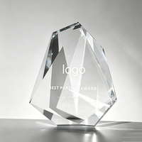 Trophée unique en cristal K9 en forme d'iceberg, surface gravable au laser, logo personnalisé, trophée gravable pour cérémonie de remise des prix, cadeau