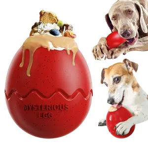 新しいペットのおもちゃ犬の噛むおもちゃ不思議な卵の形の遅い食べ物の漏れフィーダーボールは、濡れた食べ物や固体の食べ物で満たすことができます