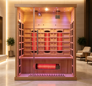 Sauna infrarouge de qualité supérieure pour 3 personnes, directement de l'usine, sauna infrarouge à spectre complet pour centre de bien-être commercial - Product Image 1