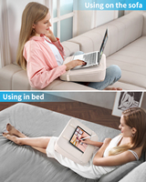 Usine OEM nouveau bureau léger 389g avec coussin de refroidissement support d'ordinateur portable beige gris bureau d'ordinateur portable pour canapé de lit