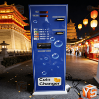 Machine à jetons ZDYS robuste en métal avec fente pour pièces de monnaie, acceptant les paiements en espèces et par mobile, pour usage intérieur dans les centres commerciaux