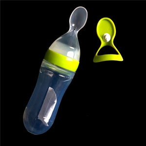Cuillère à riz et à céréales en silicone pour bébé cuillère à lait <span class=keywords><strong>biberon</strong></span> en silicone pour enfant avec cuillère pour bébé - Product Image 6
