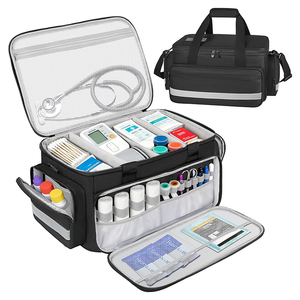 Trousse de Premiers Secours pour Étudiants en Infirmierie, Organisateur pour Thérapeutes, Médecins, Grand Sac de Soins à Domicile avec Bandoulière pour Médicaments - Product Image 1