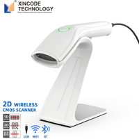 Lecteur de codes-barres sans fil Xincode, mains libres, 2D CMOS, USB filaire, lecteur de codes-barres 1D laser, lecteur de codes QR pour magasin