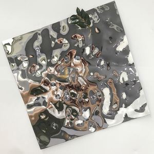 LL48 Construction Materials 304 201 Stainless Steel Water <b>Wave</b> Panel <b>Mirror</b> Polished Ripple Sheet for Restaurant Ceiling - Product Image 1