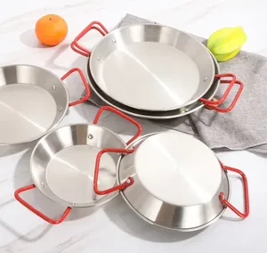 Poêle à paella en acier inoxydable, double poignée, fond plat, antiadhésif, <span class=keywords><strong>plateau</strong></span> <span class=keywords><strong>de</strong></span> cuisson pour <span class=keywords><strong>fruits</strong></span> <span class=keywords><strong>de</strong></span> <span class=keywords><strong>mer</strong></span>, plat <span class=keywords><strong>de</strong></span> service pour fêtes - Product Image 6