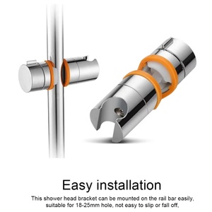 Bathroom Accessories Showerhead Rail Slide Bracket 360° Rotatio Shower Holder <b>Clamp</b> Adjustable 18-25mm Shower Head Holder - Product Image 4