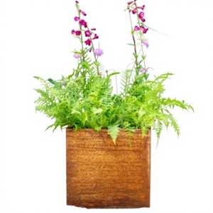 Ensemble de trois jardinières carrées en cuivre rustiques, best-sellers, pour décoration de jardin extérieur, à prix avantageux - Product Image 2