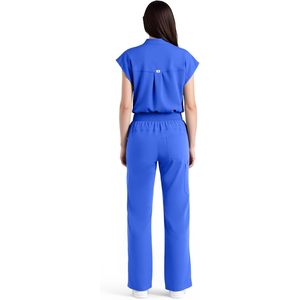 Conjunto de uniformes médicos FOXA para mujer: blusa suave sin mangas con cuello alto y pantalón de pierna recta con 9 bolsillos y cintura elástica para yoga - Product Image 2
