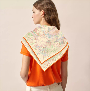 Pañuelo Cuadrado de Mujer de 90*90cm, Chal Grande con Estampado <span class=keywords><strong>Digital</strong></span> Moderno, Elegante y de Alta Gama, Toalla para el Cabello al por Mayor - Product Image 5