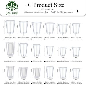 Vasos Desechables de Plástico PET Ecológicos con Logotipo Personalizado <span class=keywords><strong>JAN</strong></span> GOO, 90 mm de Diámetro, con Tapas, Impresión UV para Bebidas - Product Image 6
