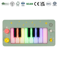 Jouet clavier en bois certifié CE avec sac portable, effets lumineux et sonores, plusieurs chansons intégrées, jouet musical pour enfants