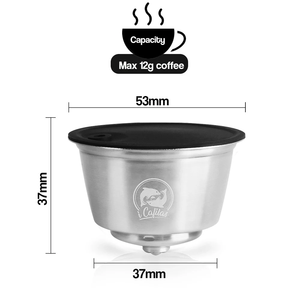<span class=keywords><strong>Capsule</strong></span> de café réutilisable compatible avec Dolce Lumio, filtre rechargeable, corps en acier inoxydable, couvercle au design original - Product Image 6