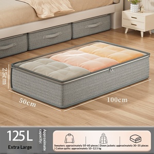 Boîte de rangement sous lit pour vêtements en tissu non tissé, style japonais, motif flèche, sac à couette grande capacité, pliable et couvert - Product Image 6