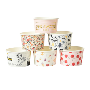 Low MOQ Customized logo Paper <b>Cup</b> for Ice Cream,dessert Bowl with Lid,ice Cream <b>Cup</b> with Lid - Product Image 1