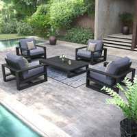 Canapé Morand en teck de style nordique, mobilier de loisirs extérieur personnalisé, résistant à l'eau, aux UV et à la corrosion, pour patios et jardins