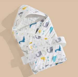 Muslin <b>Baby</b> Hooded Towel & Washcloth Set Pattern <b>Soft</b> Absorbent Cotton Hooded <b>Blanket</b> <b>Baby</b> - Product Image 6