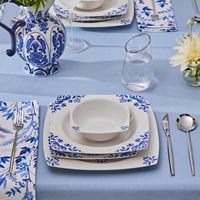 24-teiliges New Bone China Geschirrset mit Goldrand Spülmaschinenfest für Hotel- und Restaurantnutzung