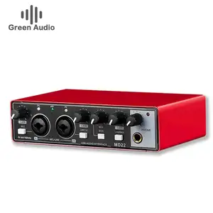GAX-MD22 placa de som para microfone de gravação, equipamento dedicado para dublagem ao vivo, placa de som externa com usb para guitarra