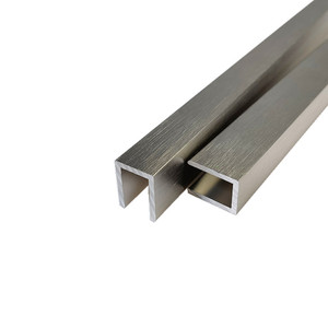 Canal en <span class=keywords><strong>u</strong></span> pour salle de douche, <span class=keywords><strong>profilé</strong></span> en aluminium extrudé en argent brossé, 19x14mm, 60x30 - Product Image 1