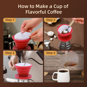 Bán buôn ráp tái sử dụng Silicone cắm trại nón cà phê nhỏ giọt lọc cà phê nhỏ giọt cho du lịch - Product Image 5