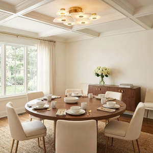 Luxury Nordic Style Brass Alabaster Stone <b>Ceiling</b> Lamp Minimalist Geometric LED <b>Lighting</b> for High-end Interior Decor - Product Image 6