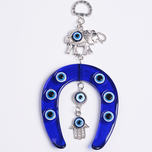 Colgante de pared para coche y decoración del hogar, zapato de caballo azul, elefante, <span class=keywords><strong>Hamsa</strong></span>, ojo malvado de <span class=keywords><strong>la</strong></span> suerte, 2020 - Product Image 1