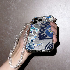 Nuova <span class=keywords><strong>Cover</strong></span> Glitter Sottacqua con Cinturino di Perline <span class=keywords><strong>per</strong></span> iPhone 16 15 14 Pro Max, Custodia Rigida Antiurto con Protezione Lente - Product Image 3