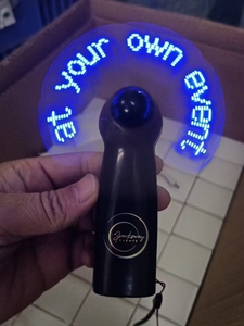 Decorazioni per <span class=keywords><strong>feste</strong></span> Mini ventilatori portatili a LED con messaggio personalizzato Glow elettrico Mobile fai da te Mini ventilatore a LED - Product Image 2