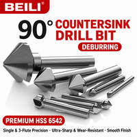 BEILI M2 HSS Outil d'ébavurage à 3 cannelures 90 degrés 4,5-50 mm pour l'acier inoxydable, l'acier moulé, l'aluminium et l'usinage CNC