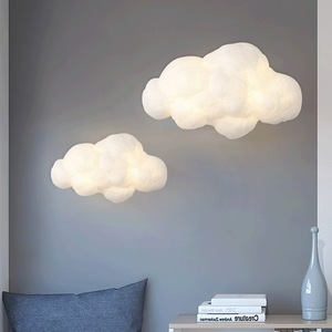 Cloud Wall Lamp Creative <b>White</b> Cloud Cotton Decorative LED Warm Light For Kids Bedroom <b>Bedside</b> Lighting - Product Image 2