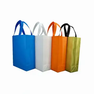Sacola de compras em sacola de polipropileno não tecido, sacola de compras em sacola de compras biodegradável laranja, sacola de compras reciclável e ecológica
