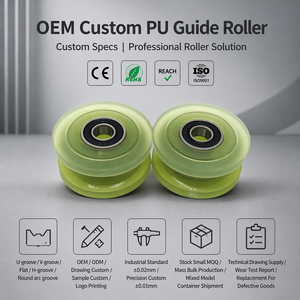 Poulie à gorge en U personnalisée OEM ODM avec revêtement PU, rouleau de guidage en polyuréthane - Product Image 1