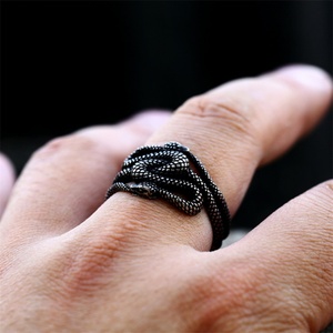 Irregular Cuff <b>Ring</b> Jewelry Stainless Steel Snake Shape Finger <b>Rings</b> <b>Men</b> - Product Image 3