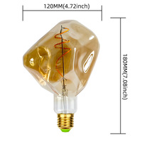 Ampoule LED E27 en forme de lampe en pierre créative, 4W, globe en verre brun-gris, filament doux, dimmable, 2700K, alimentation CA, résidentielle, certifiée CE
