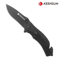 Couteau de poche de camping personnalisé en acier inoxydable 3cr13 OEM avec poignée en acier à ouverture coulissante