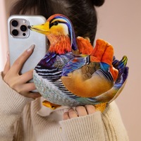 Peluche douce en forme de canard, poupée mandarin avec doublure en maille, anti-stress, brodée, décoration de chambre, oreiller de canapé pour chambre d'enfant, cadeau d'anniversaire