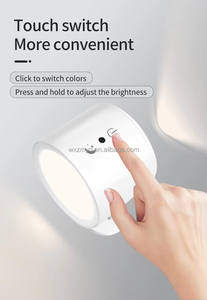 Lampu Dinding LED Dua Kepala Kontrol Sentuh Remote Putar 360 Derajat Isi Ulang USB 3 Warna Lampu Dinding Nirkabel Lampu Malam untuk Kamar Tidur - Product Image 6