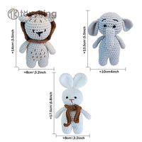 Peluche d'animaux de la forêt faite à la main au crochet - Tissu en coton respirant - Remplissage en coton PP - Cadeaux pour Noël, Halloween, Thanksgiving