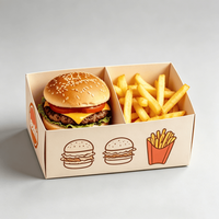 Boîte et plateau d'emballage en papier jetables de qualité alimentaire pour sandwichs coréens, boîte à lunch, restauration rapide, vente en gros