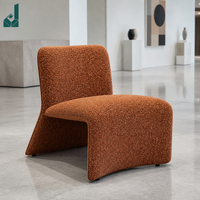 Fauteuil d'appoint moderne aspect lin, sans accoudoirs, stable, pour bureau, salon, zone de réception, mobilier de hall d'hôtel