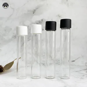 Custom Smell Proof Roll Packaging Wide Mouth Child Resistant Proof Tubes Small Glass Tube With CR Lid